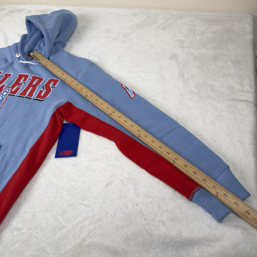 Retro Houston Oilers Hoodie Sweatshirt Men's Medium Blue Red Nwt $85 NFL Apparel - Picture 7 of 9